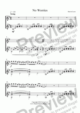 page one of No Worries (Violin and Guitar)