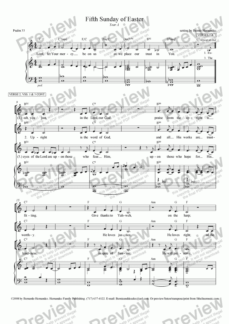 page one of Responsorial Psalm - 5th Sunday of Easter, Yr. A