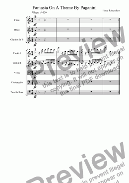 page one of Fantasia On A Theme By Paganini
