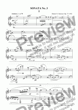page one of PIANO SONATA No.3