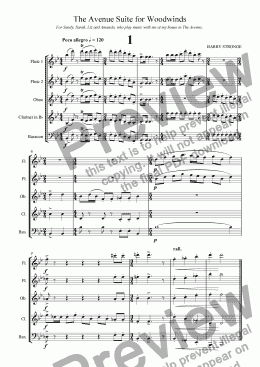 page one of The Avenue Suite for Woodwinds