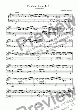 page one of En Virtuo Sonata in A Major: 2nd Movement