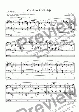 page one of Choral No. 1 in E Major