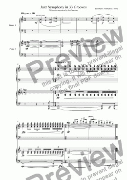 page one of Jazz Symphony - 2 Piano vers.