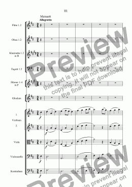 page one of Symphonie Nr.1, Satz 3 (Menuett: Allegretto - Allegro)