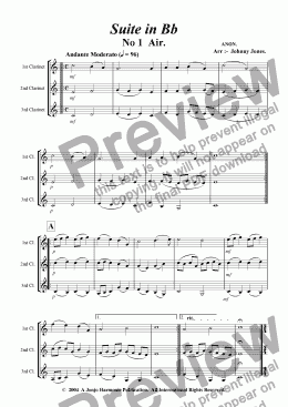 page one of Suite in Bb   (3 Bb Clarinets)