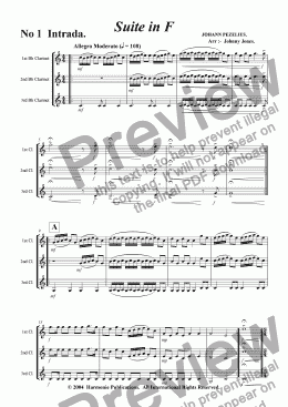 page one of Suite in F   (3 Bb Clarinets)