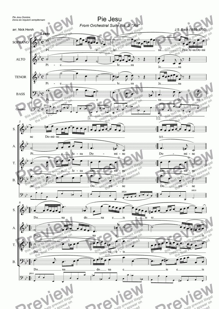 page one of Pie Jesu [SATB Choir]