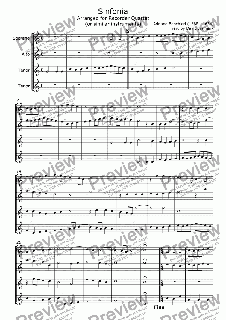 page one of Sinfonia & Fantazia