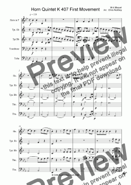 page one of Horn Concerto K407