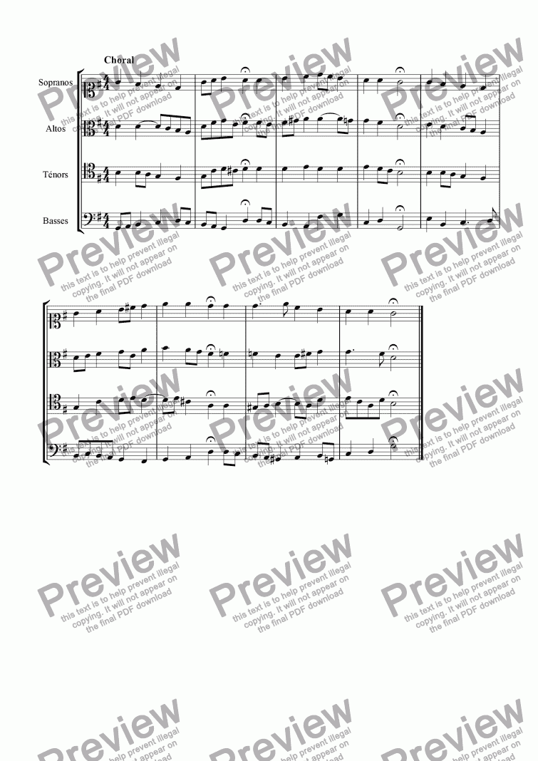 page one of Choral in Baroque style N� 4