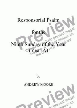 page one of Ninth Sunday of the Year - Year A