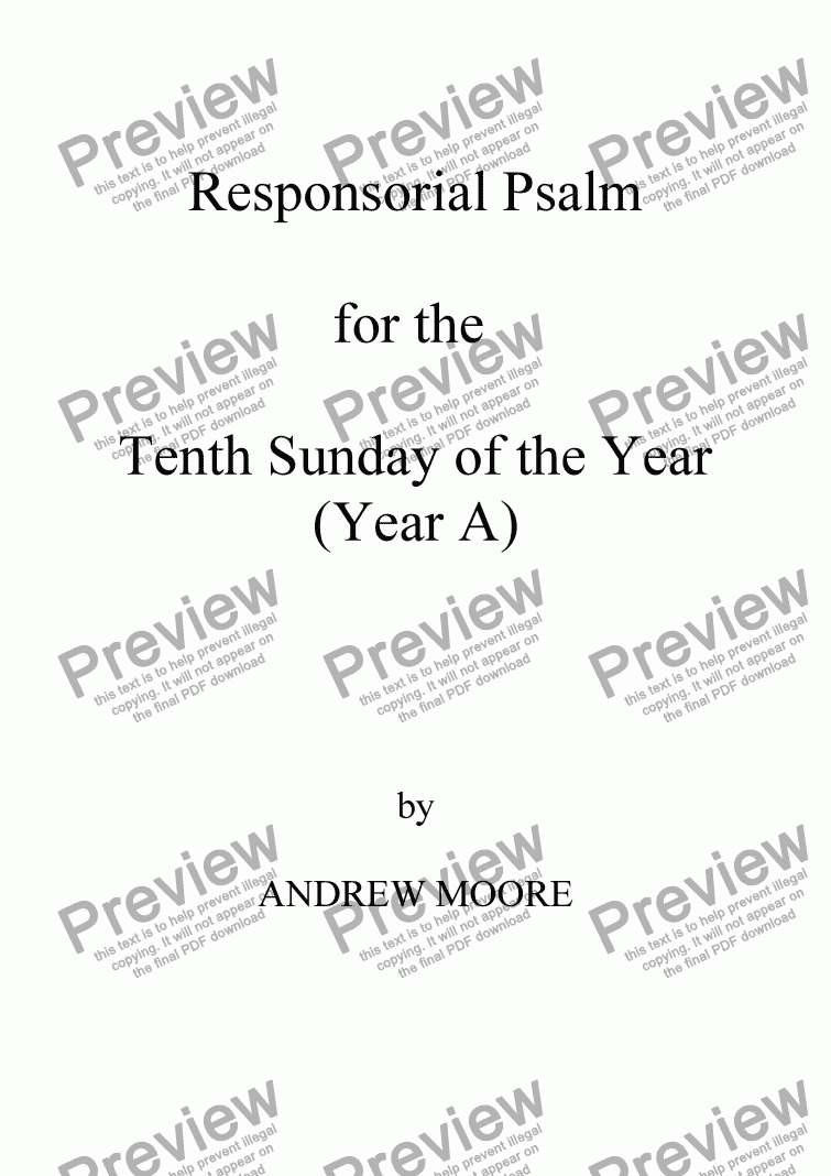 page one of Tenth Sunday of the Year - Year A