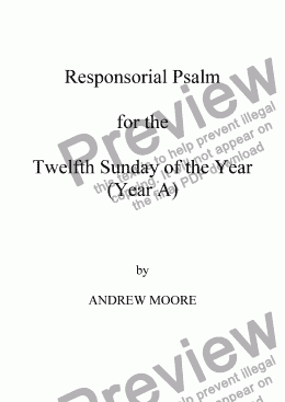page one of Twelfth Sunday of the Year - Year A
