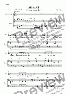 page one of All in All  [Pop Vocal or Clarinet/Oboe + Pno ]