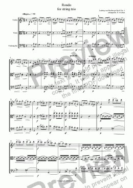 page one of Beethoven - RONDO - for string trio