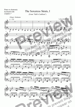 page one of The Sorceress Struts, I (piano)