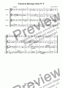 page one of Choral in Baroque Style N� 5