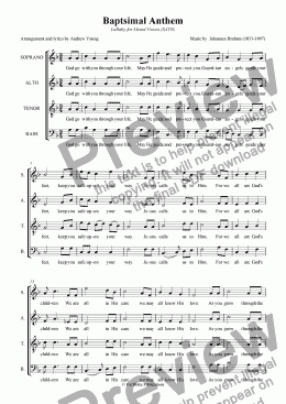 page one of Baptismal anthem