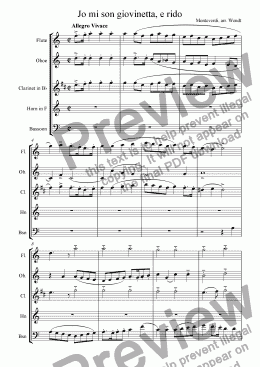 page one of Monteverdi - 3rd Book No.5