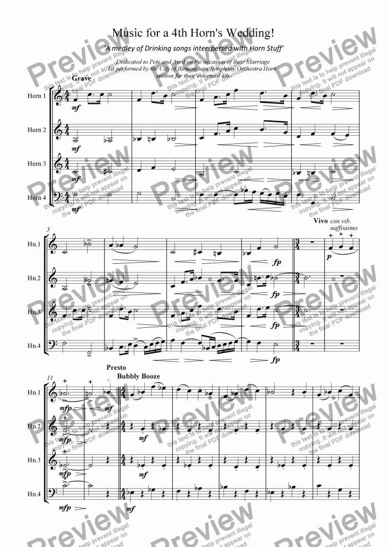 page one of Drinking Songs Medley - A Night Out With The Horns!