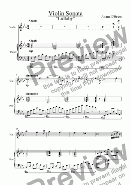 page one of Violin Sonata - Lullaby
