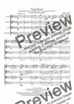page one of "Goin’ Home" ("New World" Symphony, Mvt. II) ORIGINAL KEY Db