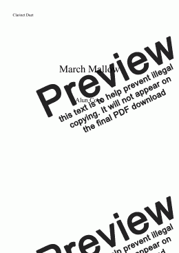 page one of March Mallow (Clarinet Duet)