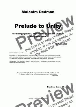 page one of Prelude to Unity