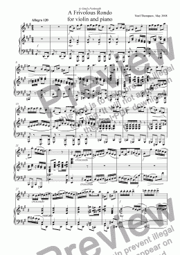 page one of Frivolous Rondo for Violin and Piano