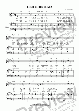 page one of Lord Jesus Come (unison/div & piano) [2001]