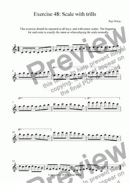 page one of Exercise 48: Scale with trills