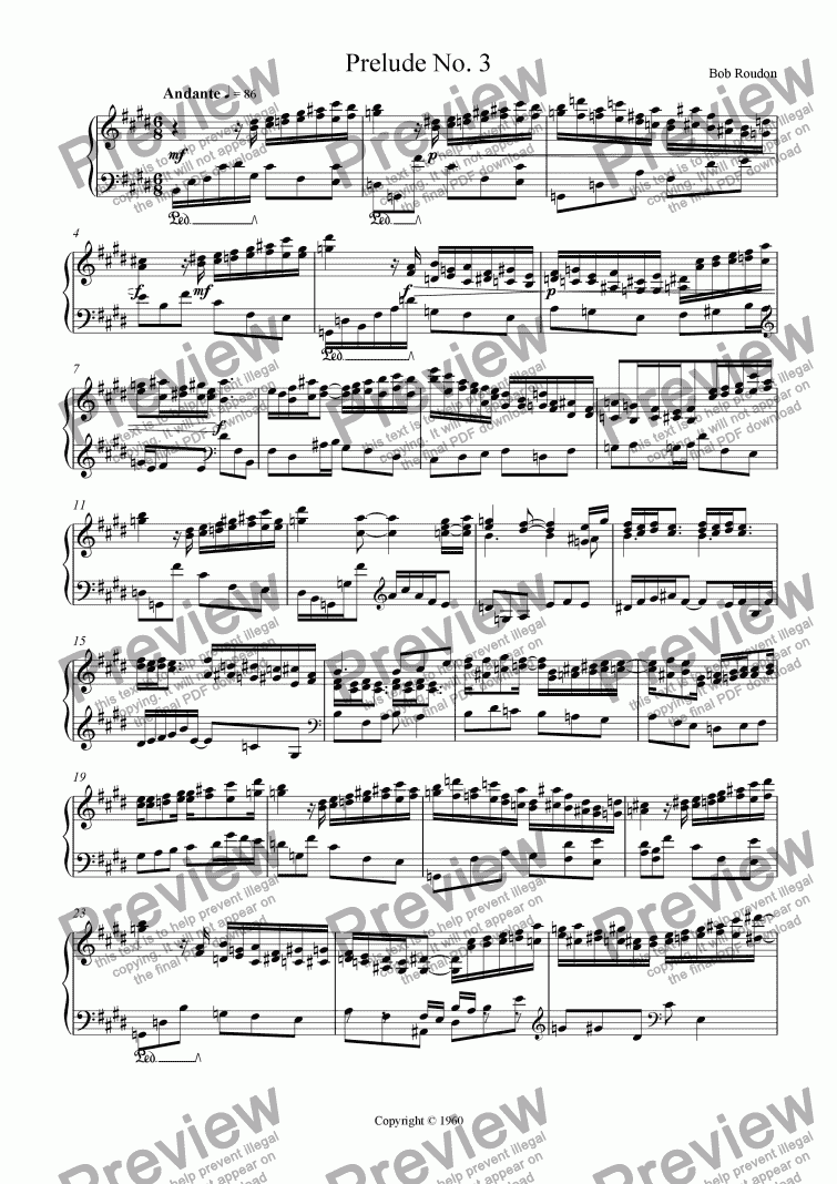 page one of Prelude No. 3