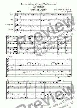 page one of Turmsonaten. 24 neue Quatrizinien 3. Sonatina for Wood Quartet