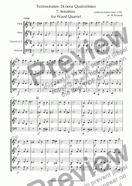 page one of Turmsonaten. 24 neue Quatrizinien 7. Sonatina for Wood Quartet