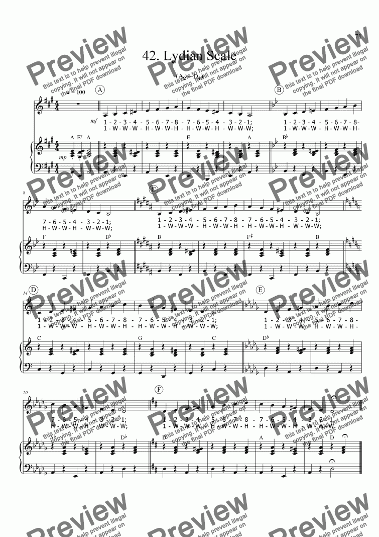 page one of Sing!�42. Lydian Scale [teacher]