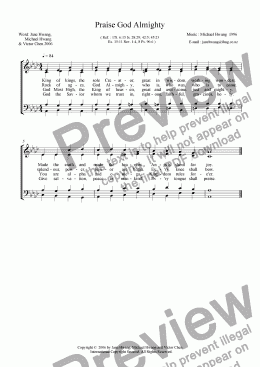 page one of Praise God Almighty (four-part)