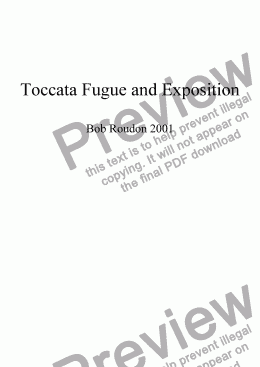 page one of Toccata Fugue and Exposition