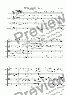page one of String Quartet No. 1, Le Provencale, Adagio
