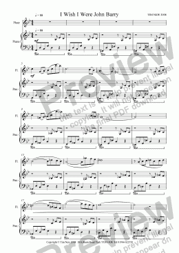 page one of I Wish I Were John Barry for alto sax and piano