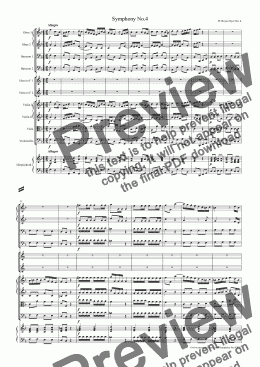 page one of Boyce Symphony No.4 for 2 Oboes, 2 Bassoons, 2 Horns in F & Strings