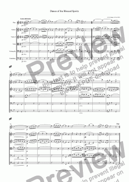 page one of Dance of the Blessed Spirits - Flute & Strings
