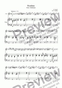 page one of Rondo from ’Abdelazar’ - Violin & Piano
