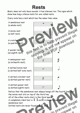 page one of Helpsheet: Rests