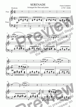 page one of Schubert Serenade