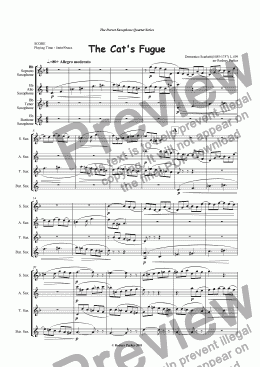 page one of The Cat's Fugue(Saxophones)