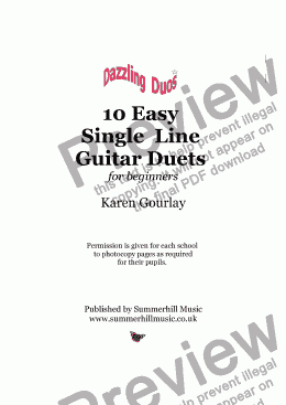 page one of Dazzling Duos: 10 Easy Single Line Guitar Duets