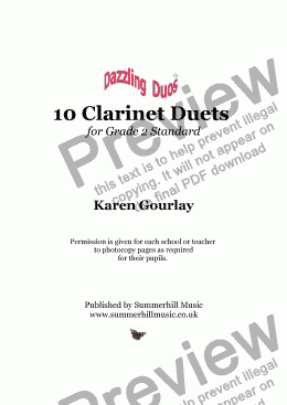 page one of Dazzling Duos: 10 Clarinet Duets for Grade 2 Standard
