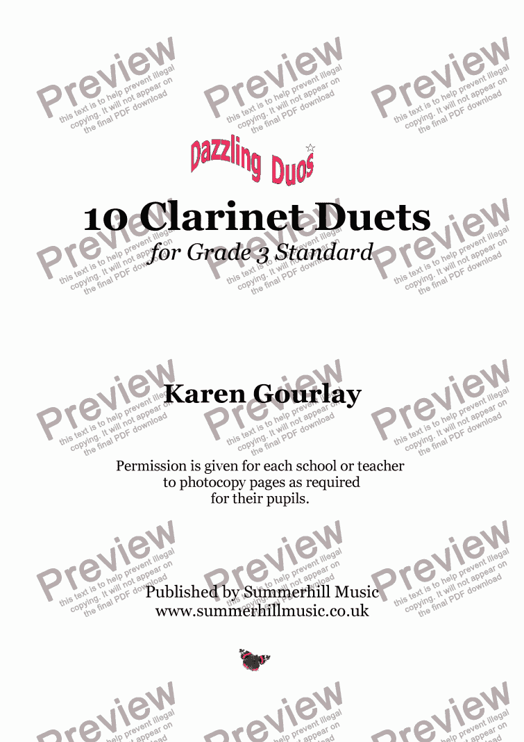 page one of Dazzling Duos: 10 Clarinet Duets for Grade 3 Standard