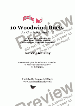 page one of Dazzling Duos: Woodwind Duets Clarinet Grade 1-2 Standard